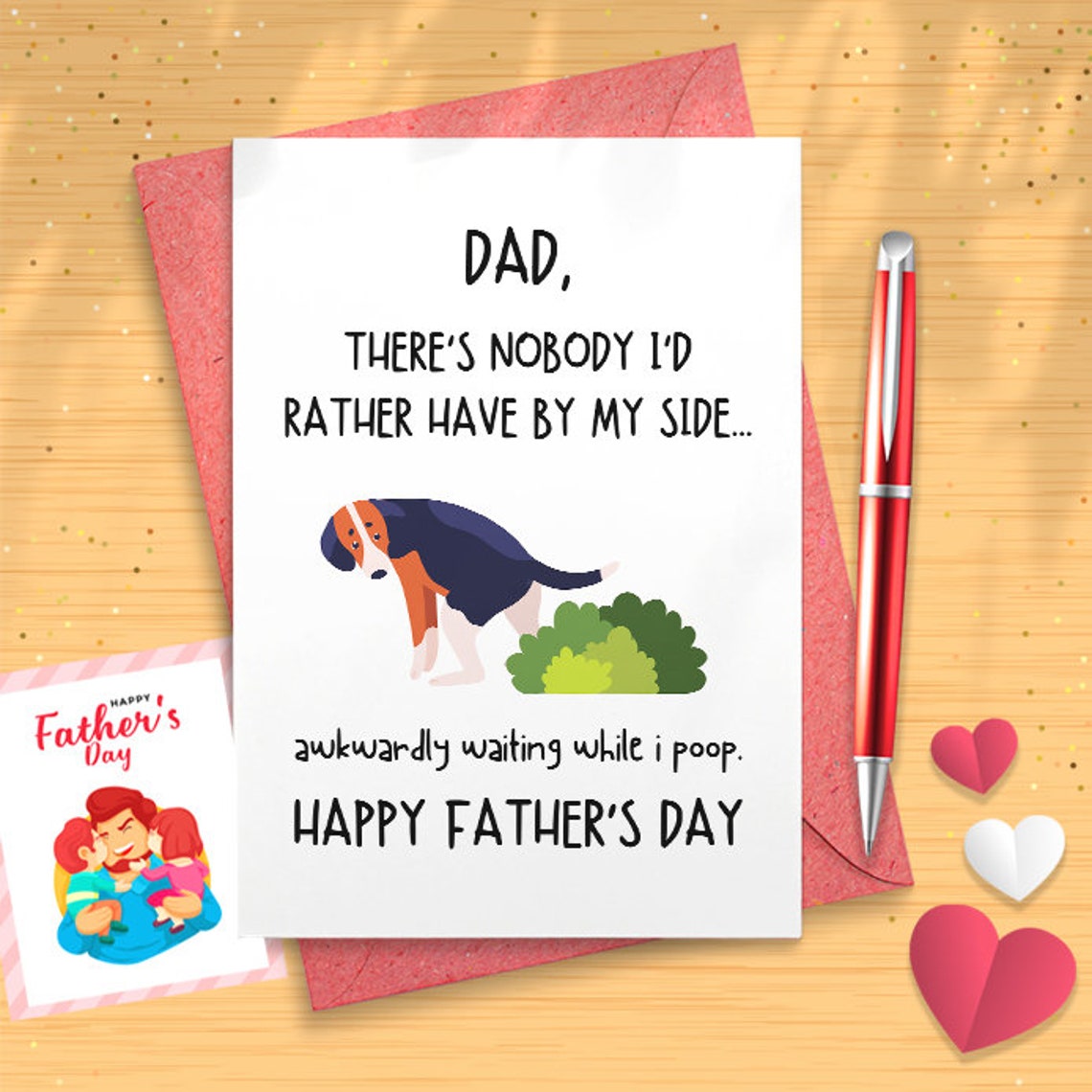 Naughty Fathers Day Card For Dog Dad, Great Father’s Day Gift From Dog, Hilarious Fathers Day Card For Him, Unique Fathers Day [03150]