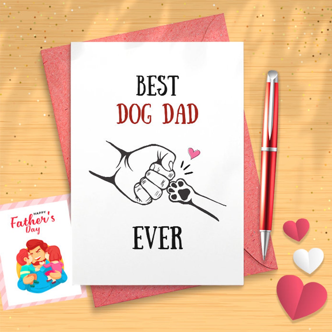 Funny Father’s Day Card For Dog Dad, Cute Birthday Card Gift, Best Dog Dad Ever Card For Him [03163]