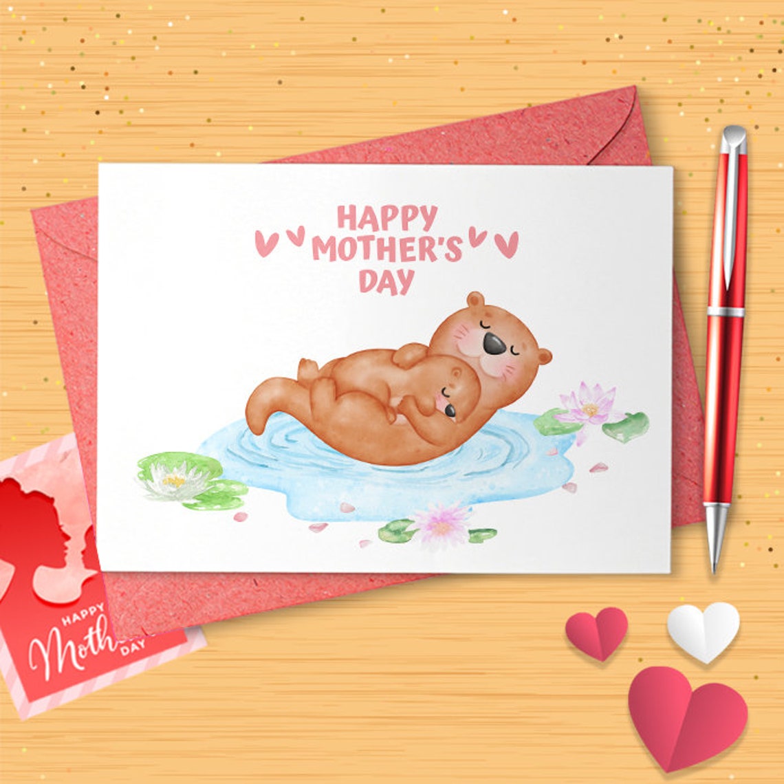 Otter Happy Mothers Day Card | Happy Mother's Day Card | Card For Mom | Mom Card | Nana | Granny | Mothers Day Card | Mothers Day [02960]