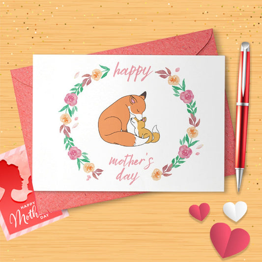 Fox Happy Mothers Day Card | Happy Mother's Day Card | Card For Mom | Mom Card | Nana | Granny | Grandma | Mom | Cute Card [02961]