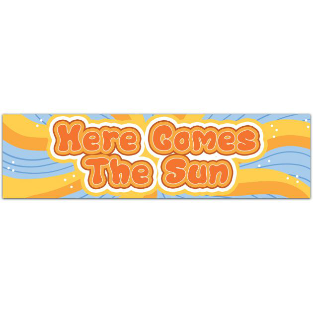 Here Comes The Sun Sticker | Water Bottle Sticker | Car Decal | Laptop Decal Sticker Bumper Sticker [01721]