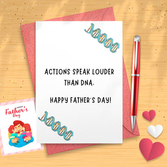 Actions Speak Louder Than DNA | Father's Day Card | Stepdad Card | FD22 [03027]