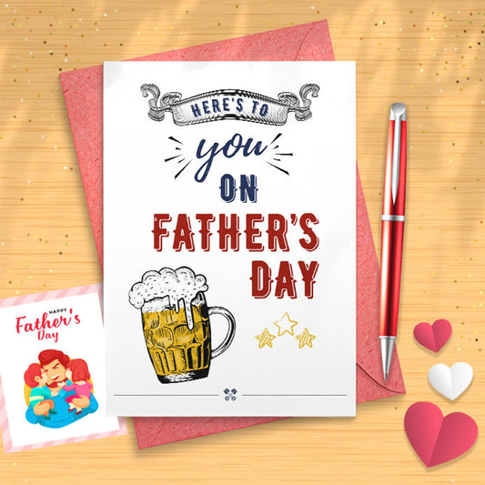 Fathers Day Cards Assortment, Beer And Barbecue (6 Cards With Envelopes) [03042]