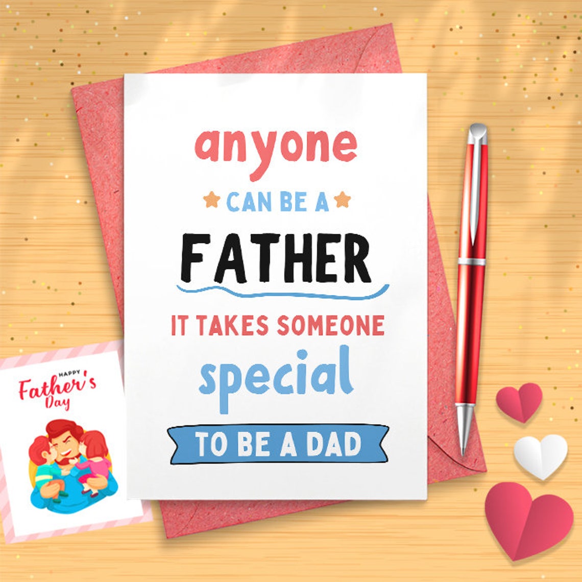 Sweet Fathers Day Card For Dad Stepdad, Simple Dad Card, It Takes Someone Special To Be A Dad Card [03119]