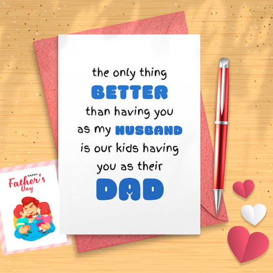 Sweet Father’s Day Card From Wife, Lovely Best Dad Father’s Day Card For Husband, Novelty Birthday Card For Him [03123]