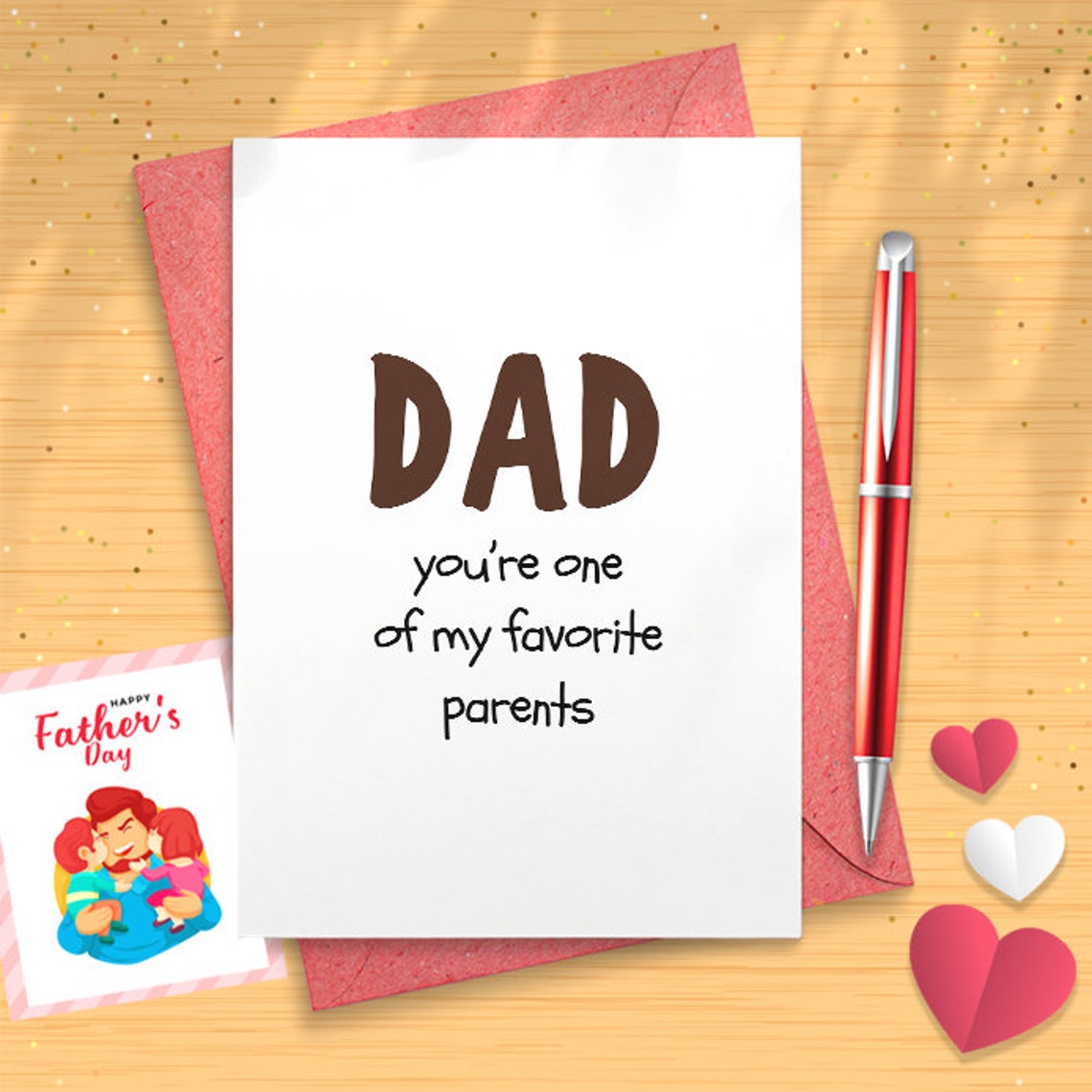 Funny Card For Dad | One Of My Favorite Parents | Father's Day Birthday Hilarious | Fathers Day Cards | Father Day Card Gift [03133]