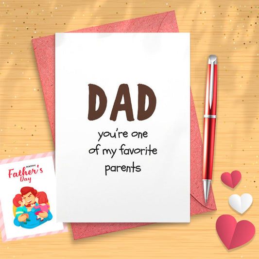 Funny Card For Dad | One Of My Favorite Parents | Father's Day Birthday Hilarious | Fathers Day Cards | Father Day Card Gift [03133]