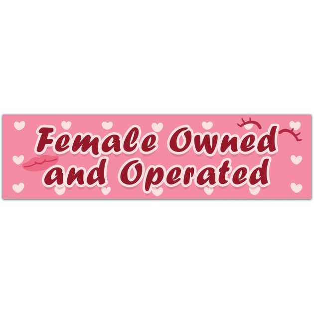 Female Owned And Operated Vinyl Decal, Car Accessories For Women, Car Decals For Women, Women Owned Business, Girl Boss Bumper Sticker [01731]