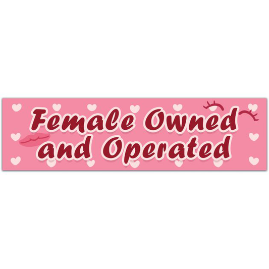 Female Owned And Operated Vinyl Decal, Car Accessories For Women, Car Decals For Women, Women Owned Business, Girl Boss Bumper Sticker [01731]