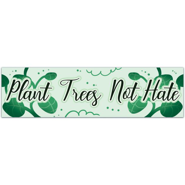 Plant Trees Not Hate Sticker - Important Environmental Conservationist Sticker Featuring Ohio Wilderness - Wildlife Forest Lake Scene Bumper Sticker [01743]