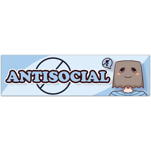 Antisocial Decal Sticker (Windshield Banner, Window Sticker, Bumper Sticker, Cars, Trucks, Laptops) Bumper Sticker [01761]