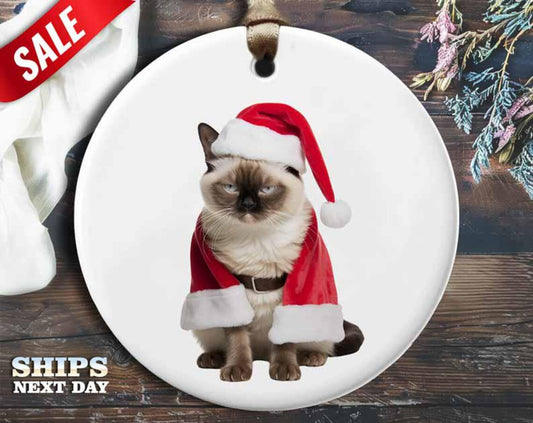 Angry Cat Christmas Ornament V2 - Funny Animal Decoration, Unique Holiday Gift, Christmas Tree Ornament [O23]