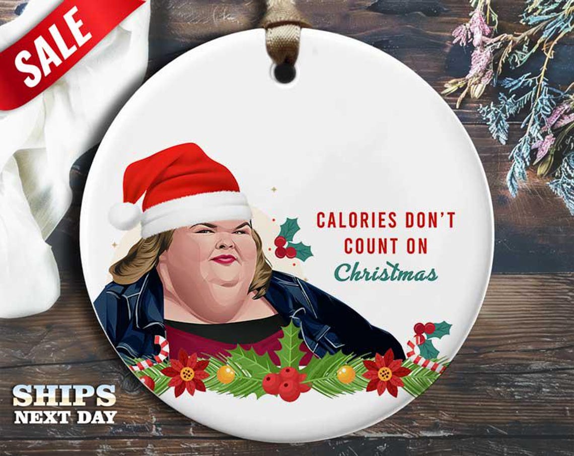 Funny Tammy Christmas Ornament - 'Calories Don't Count on Christmas' - Humorous Celebrity Holiday Gift, Unique Christmas Decoration [O148]