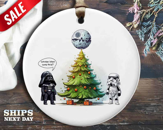 Funny Intergalactic Sci-Fi Christmas Ornament, 3-inch | Space Villain & Trooper | RuPaul, Chandler, Griswold, Krampus [O31]