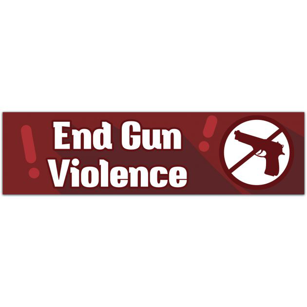 End Gun Violence Vinyl Decal | Car Decal | Bumper Sticker | Laptop | Sticker | Water Bottle | Various Colors & Sizes Bumper Sticker [01770]