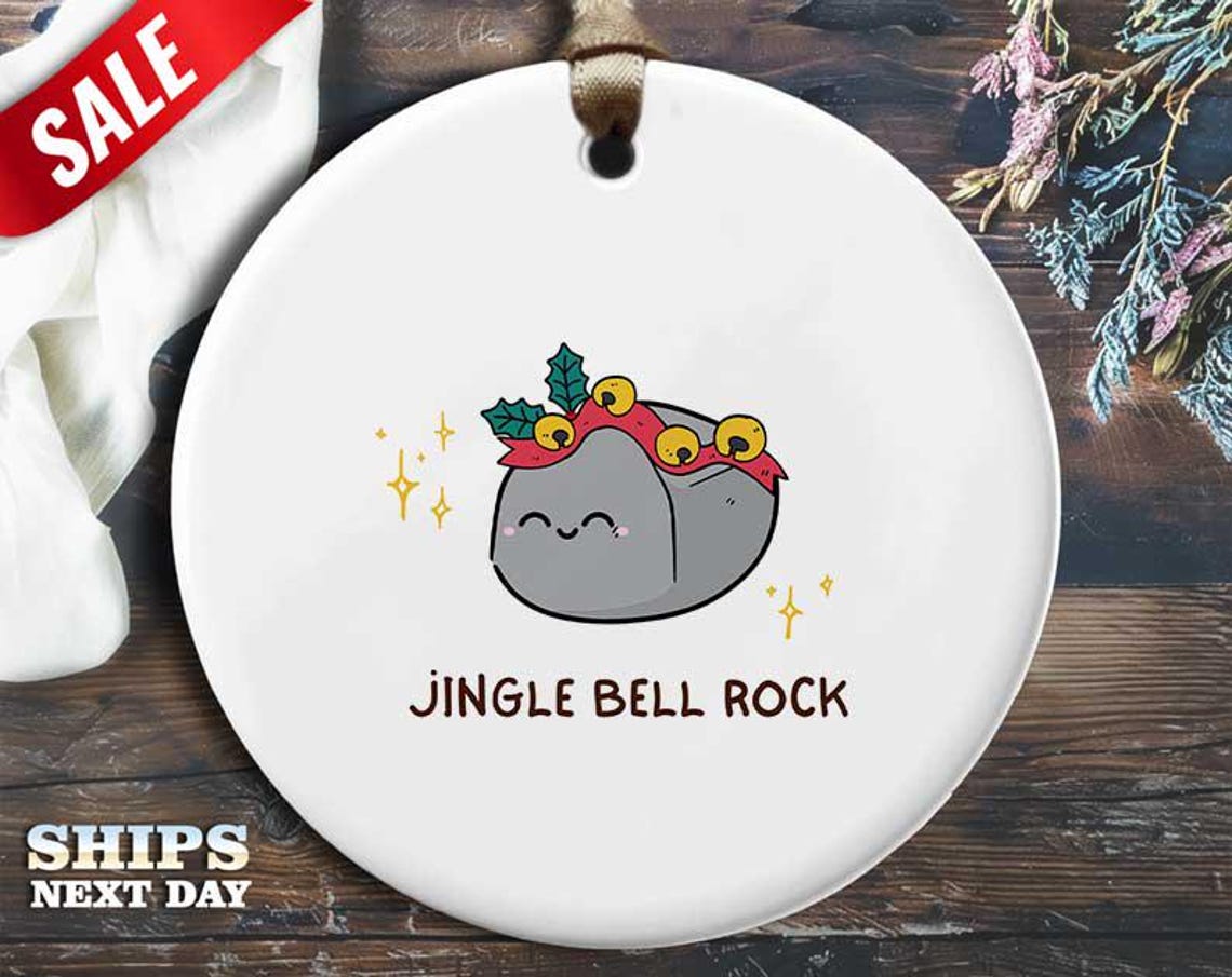 Funny Jingle Bell Rock Christmas Ornament - 'Jingle Bell Rock' - Humorous Holiday Gift, Unique Christmas Tree Decoration [O223]