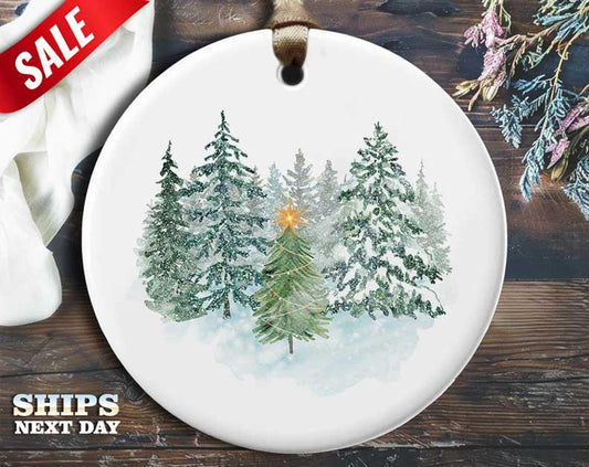 Funny Forest Tree Christmas Ornament - Christmas Tree in the Forest - Humorous Holiday Gift, Unique Christmas Tree Decoration [O294]