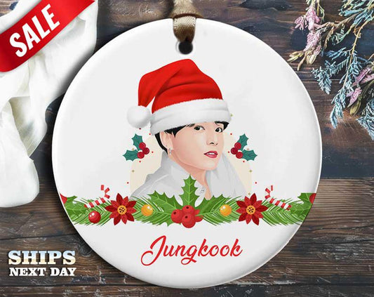 Funny Jungkook Christmas Ornament - Humorous Holiday Gift, Unique Christmas Tree Decoration [O54]