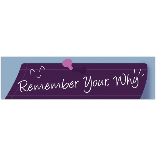 Remember Your Why - A Simple, Inspirational Sticker For Your Laptop, Water Bottle, Window, Mirror Or Car Bumper Sticker [01783]