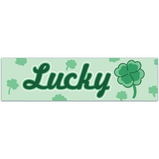 Lucky - Four Leaf Clover - Bumper Sticker [01787]