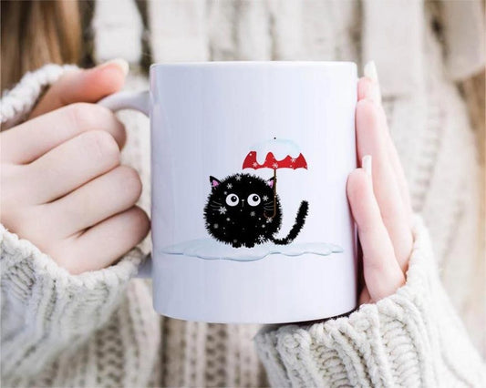 Black Cat Christmas Mug - Cute Christmas Mug for Cat Lovers - Blizzard [MG27]