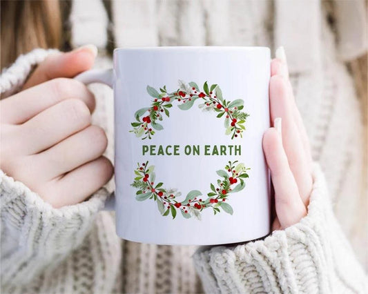 Peace on Earth Garland Christmas Mugs [MG100]