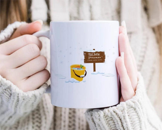 Funny Christmas Mug - Humorous Snowman Mug - for Special Family, Friend, Kids, Children, Teacher, Son, Daughter amusing cartoon [MG76]