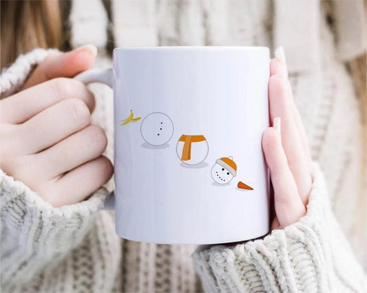 Funny Snowman Christmas Mug Humor Cute Joke Cartoon for Family Friends Children Mom Dad Son Daughter. [MG89]