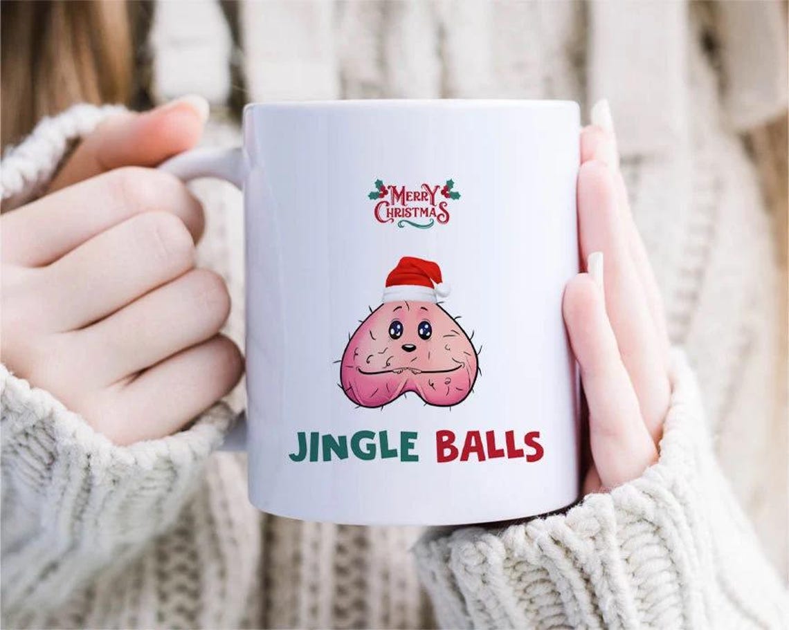 Funny Christmas Mug, Jingle Balls, Inappropriate Christmas Humor, Christmas Gift, Funny Christmas Mug, Santa, Merry Christmas [MG115]