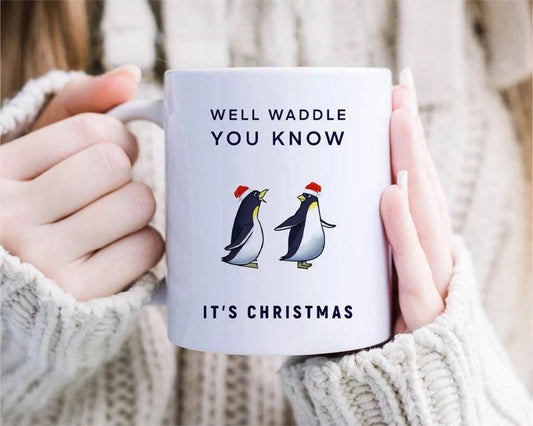 Penguin Christmas Mug, Penguin Couple Christmas Mug, Seasonal Mug For Husband, Girlfriend Christmas Mug, Wife Christmas Mug [MG109]