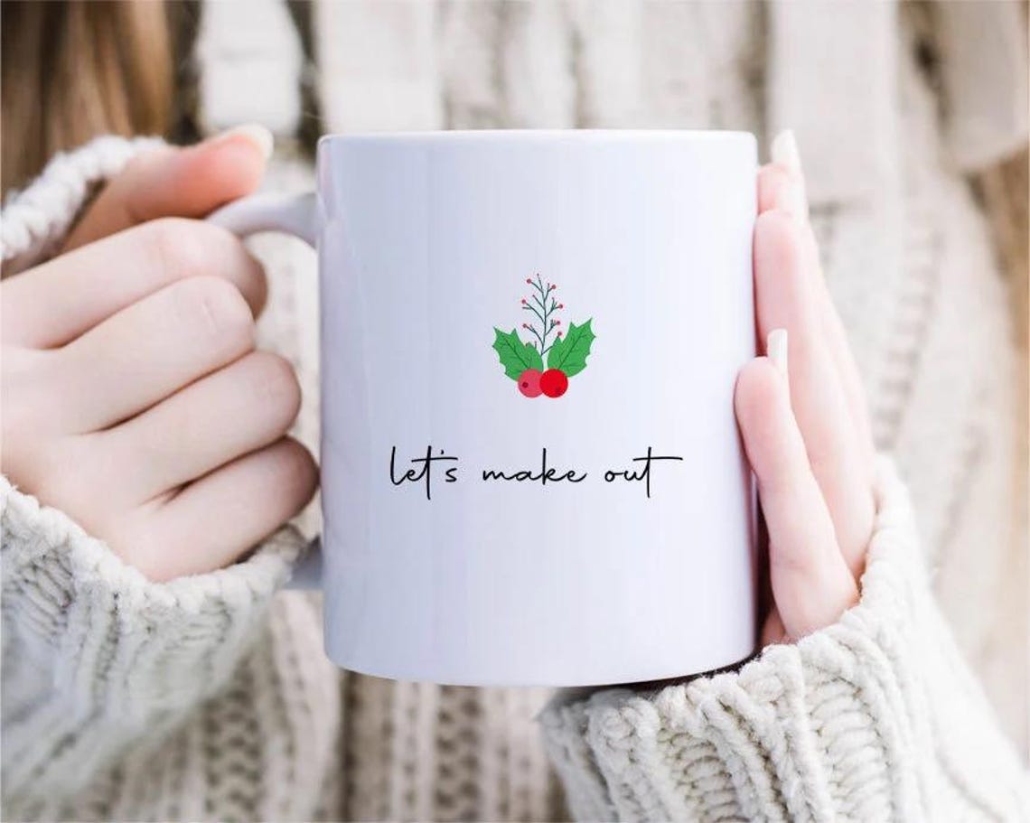 Boyfriend Christmas Mug. Holiday Mug. Romantic Christmas. Naughty Christmas Mug For Him. For Her. Girlfriend Mug. Let's Make Out [MG130]