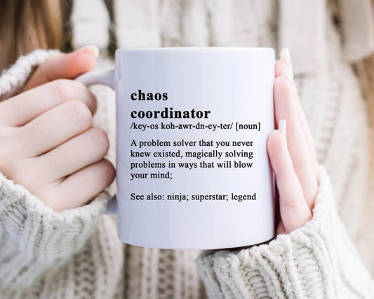 Chaos Coordinator, Boss Mug, Funny Boss Day Gift, Office Manager Appreciation, Christmas Gift Idea, Office Mug, Supervisor, Team [MG8]