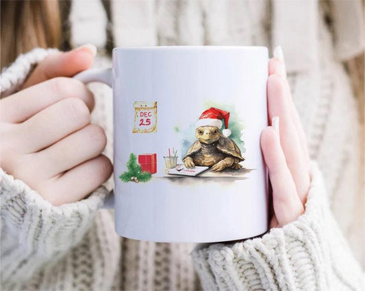 Belated Christmas Mug, Turtle Christmas Mug, Funny Christmas Mug [MG42]