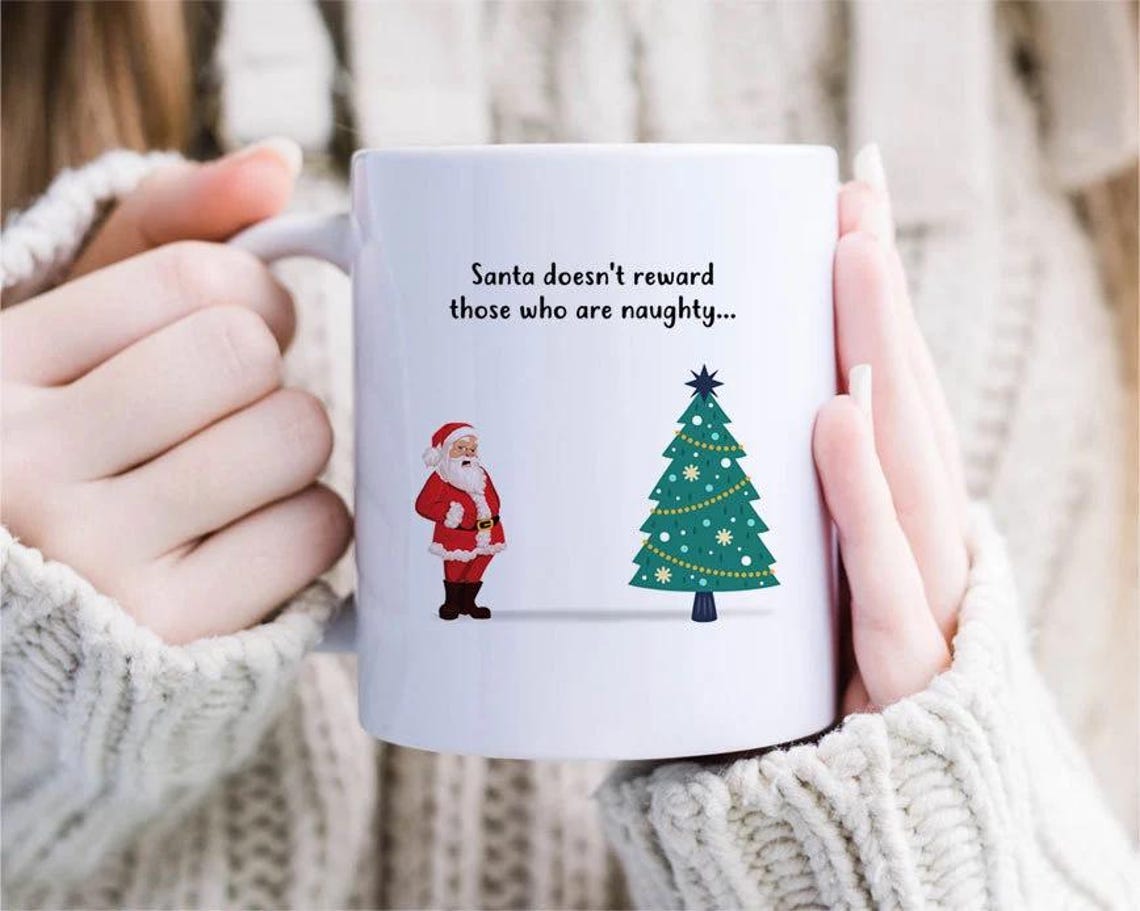 Funny Christmas Mug. Funny Holiday Naughty Mug. Rustic Holiday Boyfriend Girlfriend Husband Wife Fiance Mug. Love Holiday Mug [MG129]