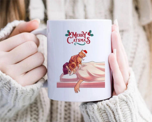 Merry Catsmas Holiday Mug | Christmas Mug | Cat Christmas | Cat Holiday Mug | Funny Christmas Mug | Crazy Cat | Cat Lover [MG108]