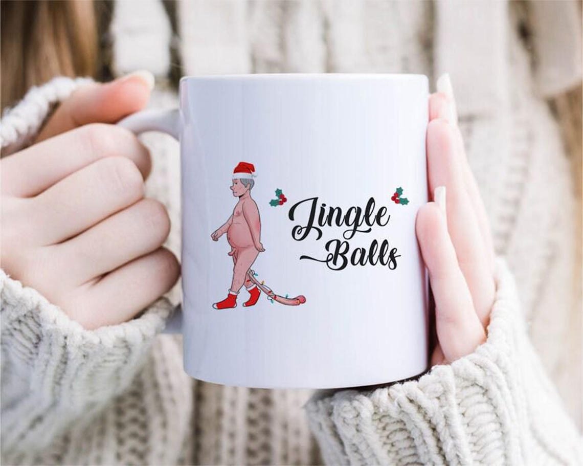 Jingle Balls Funny Christmas Mug, Rude Christmas Mugs For Him, Funny Christmas Mug For Dad, For Boyfriend, For Husband, For Him [MG160]