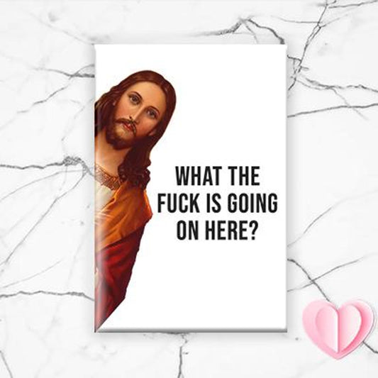 Funny Jesus Magnet For Christmas - I Saw That! Christmas Gift, Stocking Stuffer, Birthday Gift, Funny Fridge Magnet, Refrigirator [M9]