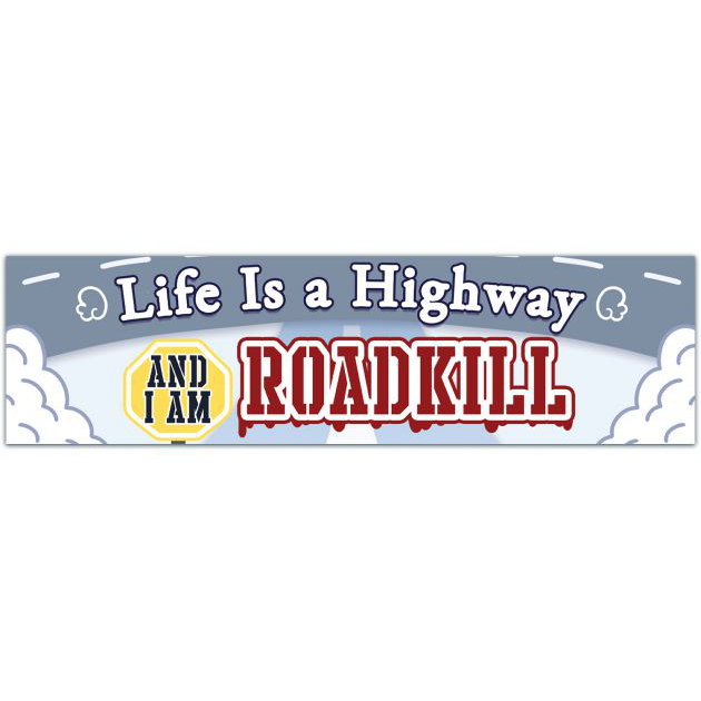 Life Is A Highway And I Am Roadkill! Funny Opossum Rodent Marsupial Gen Z Meme Bumper Sticker Car Vehicle Vinyl Decal Bumper Sticker [01817]