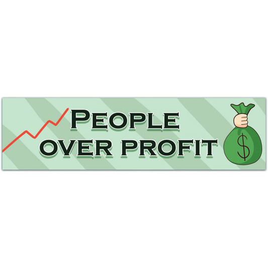 People Over Profit Sticker | Activist Sticker | Social Justice Stickers | Retro Sticker | Laptop Sticker | Rainbow Sticker Bumper Sticker [01895]