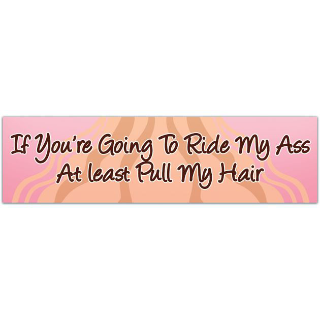 If You're Going To Ride My A**, At Least Pull My Hair - No Tailgating Sticker - Premium Quality - Bumper Stickers & Decals Bumper Sticker [01897]