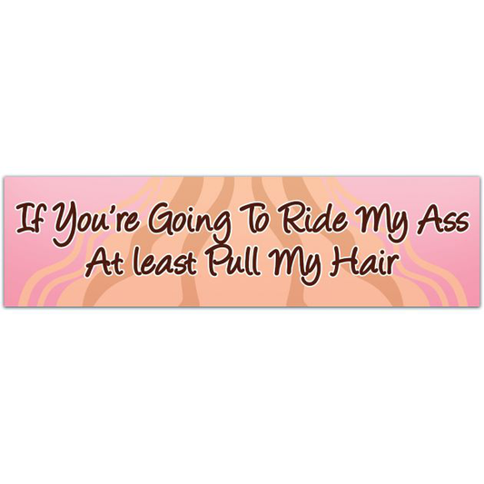 If You're Going To Ride My A**, At Least Pull My Hair - No Tailgating Sticker - Premium Quality - Bumper Stickers & Decals Bumper Sticker [01897]