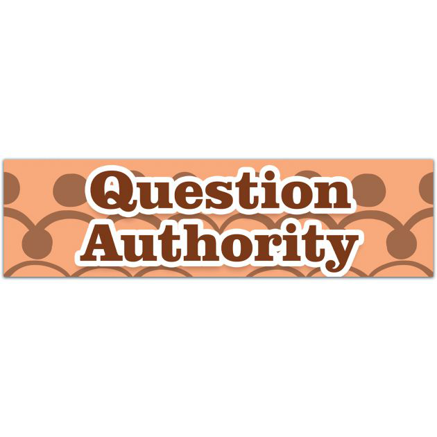 Question Authority - Anti Government - Anarchy - Premium Quality - Bumper Stickers & Decals Bumper Sticker [01900]