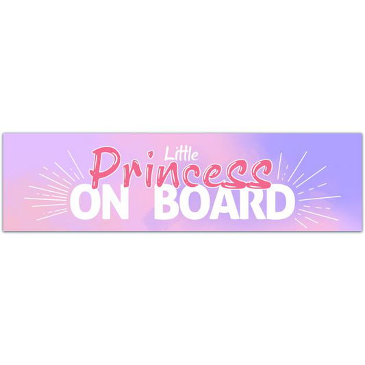 Little Princess On Board Bumper Sticker Vinyl Decal Pink Baby On Board Window Decal Car Sticker Tiara Crown Decal Royalty Bumper Sticker [01932]