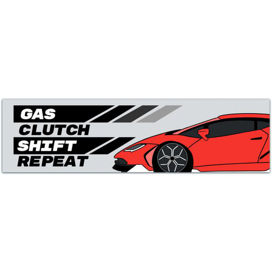 Gas Clutch Shift Repeat Bumper Sticker Vinyl Decal Car Stick Shift Decal Manual Transmission Sticker Sticker Bomb Bumper Sticker [01940]