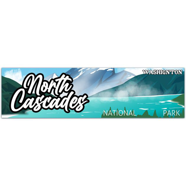 North Cascades National Park Sticker | | Bumper Sticker | Water Bottle | Travel | Laptop | Waterproof Bumper Sticker [01959]