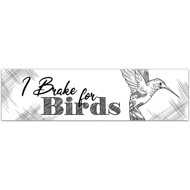 I Brake For Birds Sticker - Blue - Waterproof Vinyl Bumper Sticker [01972]