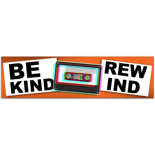 Be Kind Rewind VHS - Vinyl Sticker! 3" All Weather, Laminated Decal! Retro 80s Movie Fan! Bumper Sticker [01986]