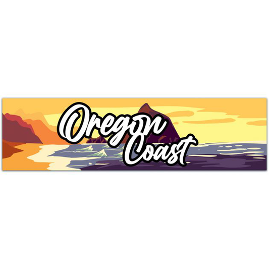 Oregon Coast Retro Vinyl Decal - Weatherproof Bumper Sticker - Retro 70s Sticker - Made In Oregon Bumper Sticker- Boho Art Bumper Sticker [01996]