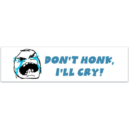 Don't Honk I'll Cry Cute Possum Bumper Sticker | Cute Girl Bumper Sticker | Anxious Driver Car Decal | Cottagecore Bumper Sticker | Critter Bumper Sticker [02004]