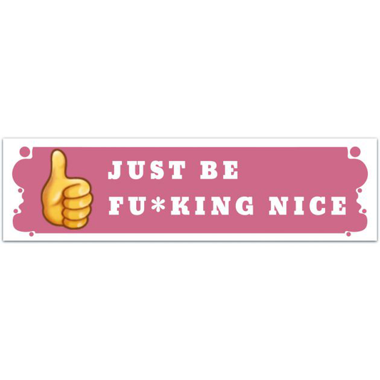 Just Be F Ing Nice Decal, Car Decal, Laptop Sticker, Kindness Decal, Positive Bumper Sticker, Funny, Anti Bullying Sticker, Motivational Bumper Sticker [02019]